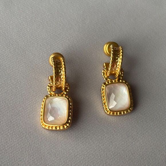 Brand New. $175 Julie Vos Earring color: Iridescent Clear Crystal - Picture 7 of 11